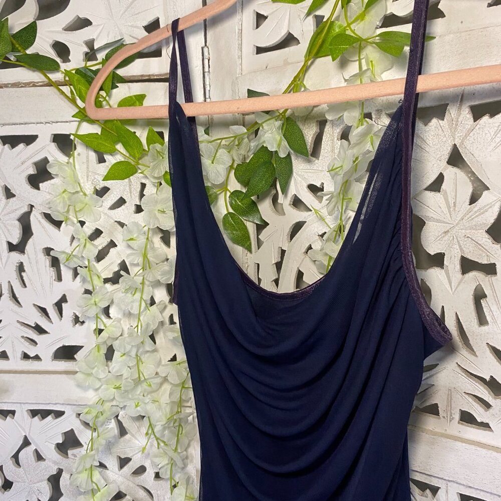 1990s All That Jazz Navy Blue Butterfly Dress View 4